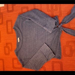 Hashtag women’s bell sleeve waffle print top XS